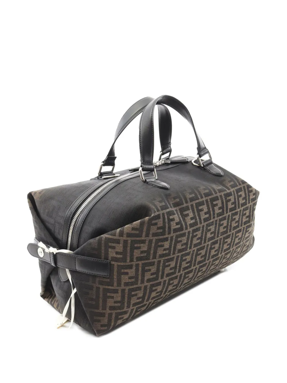 Pre-owned Fendi 2010-2025 Medium Zucca Canvas Siesta Duffle Bag Travel Bag In Brown