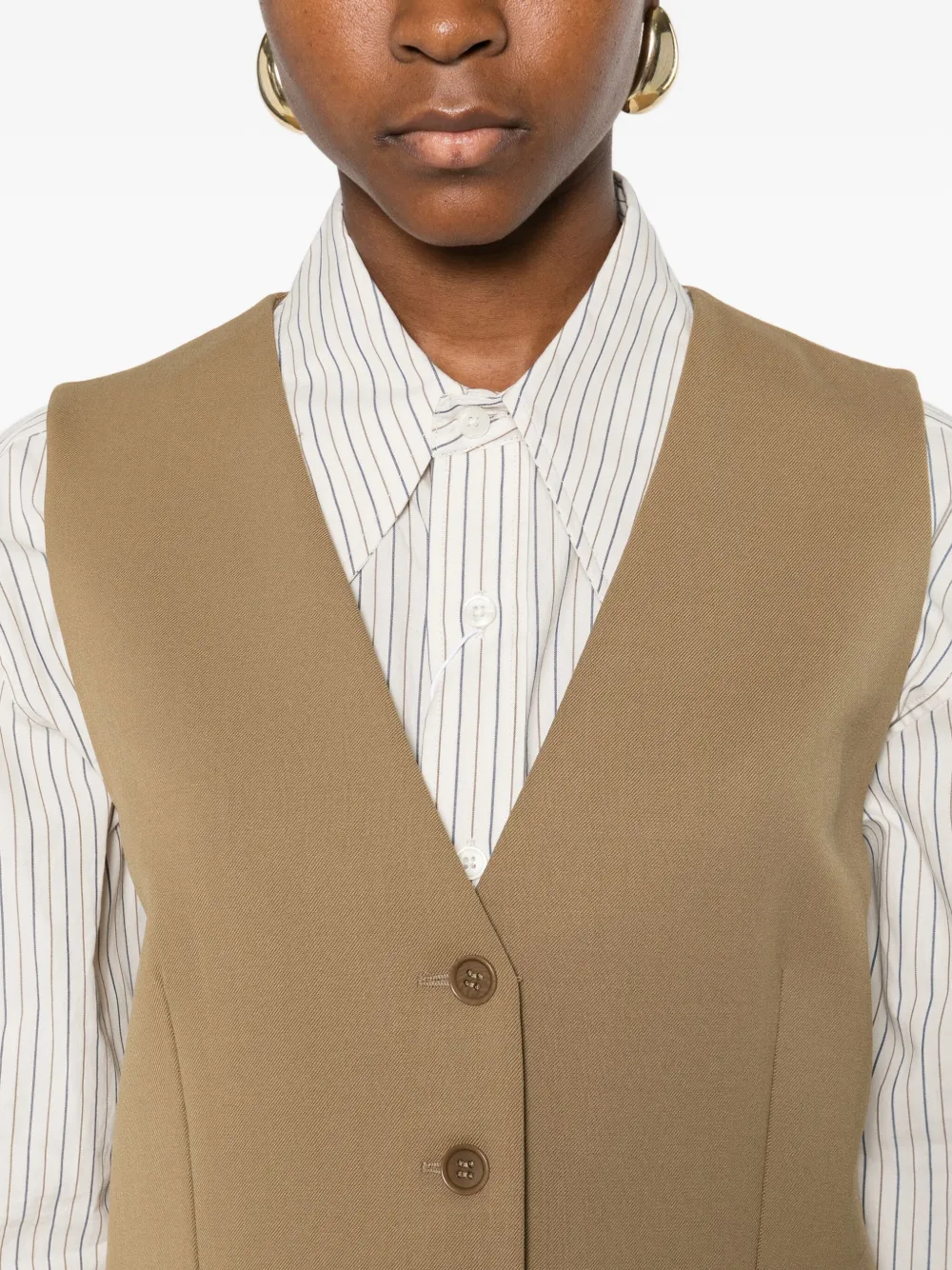 P.a.r.o.s.h V-neck Button-up Waistcoat In Brown
