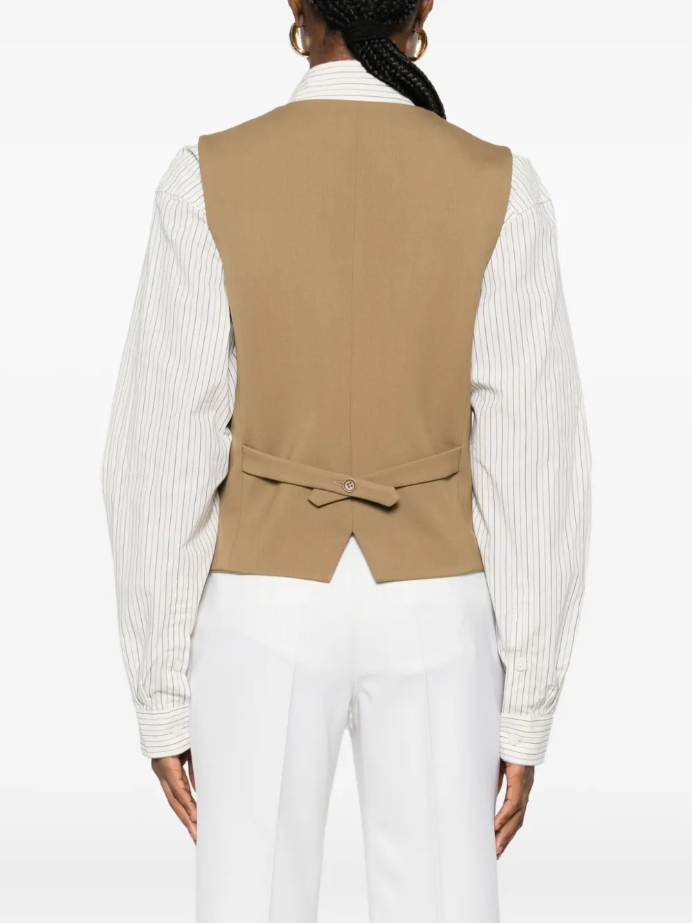 P.a.r.o.s.h V-neck Button-up Waistcoat In Brown