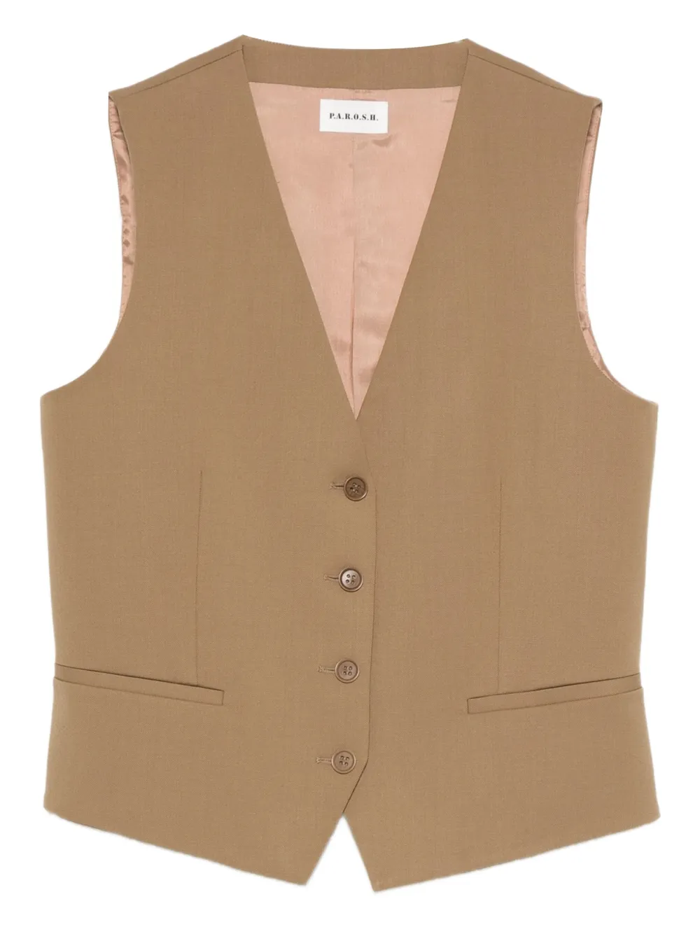 P.A.R.O.S.H. V-neck button-up waistcoat | Brown | Image 1