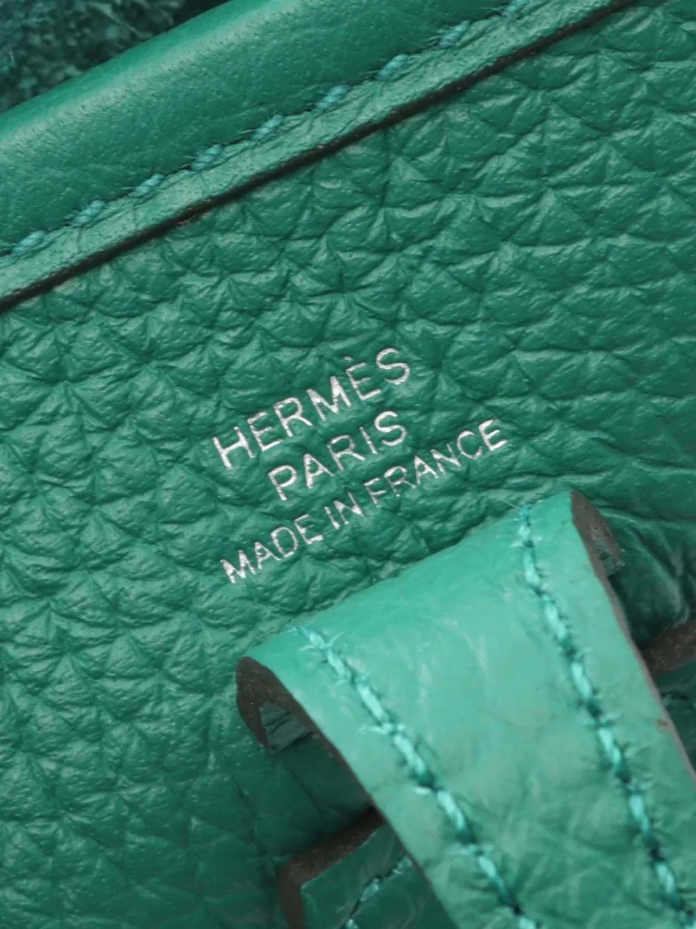 Pre-owned Hermes 2024 Clemence Evelyne Amazone Tpm Crossbody Bag In Green
