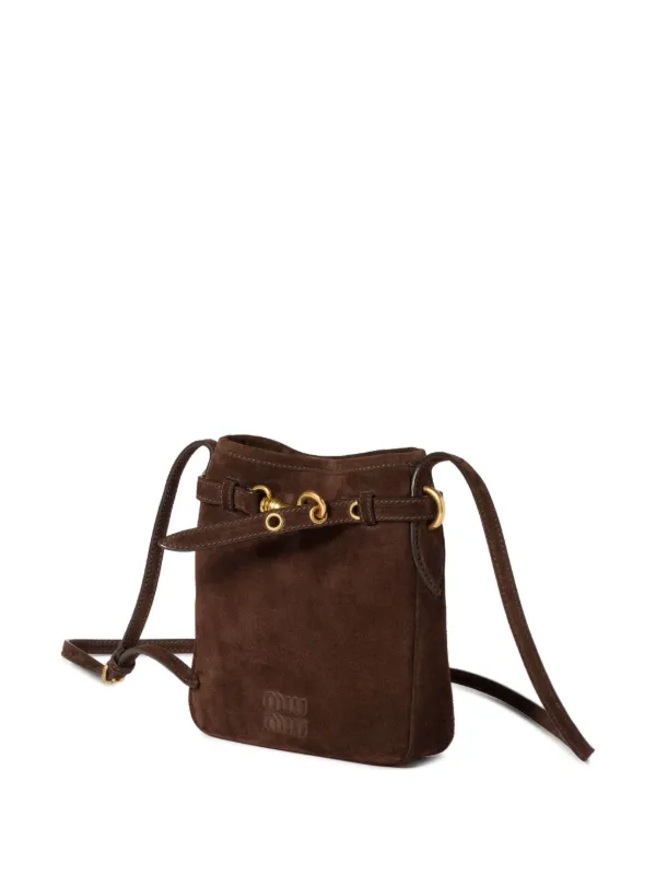 Miu Miu Leather Pouch Mini Bag | Brown | FARFETCH