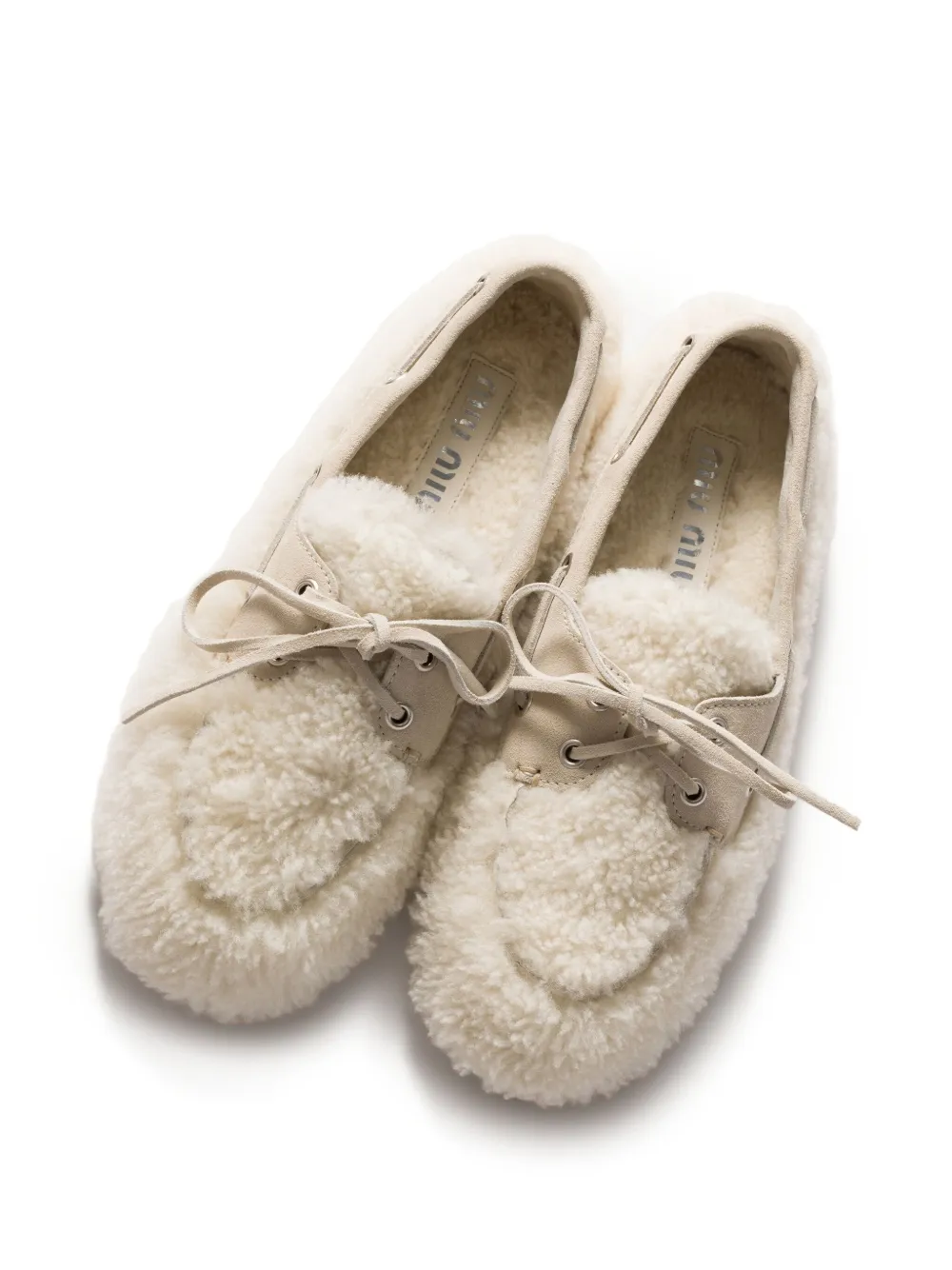 Miu Lammy loafers Beige