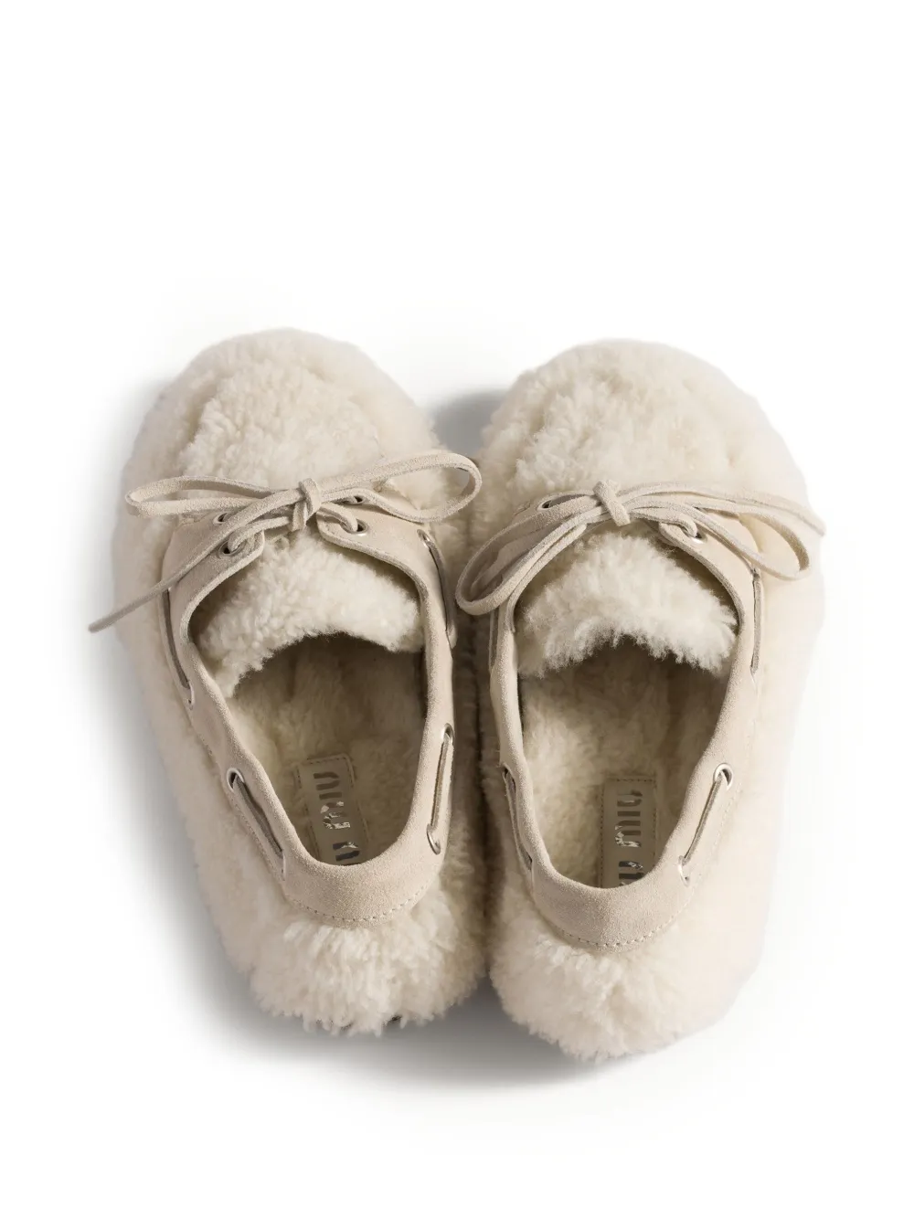Miu Lammy loafers Beige