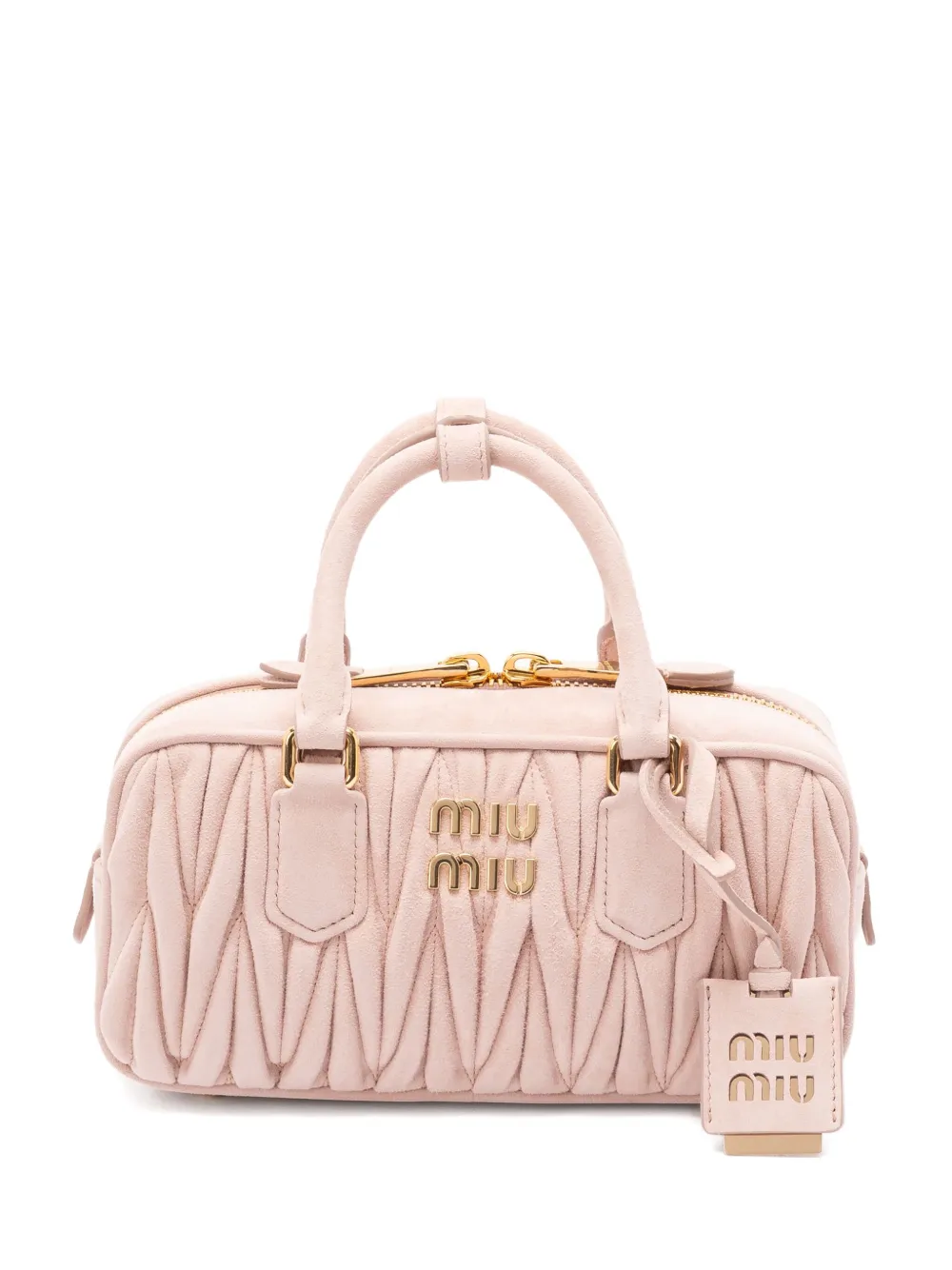Miu Miu Zipper Shoulder Bag In Neutral