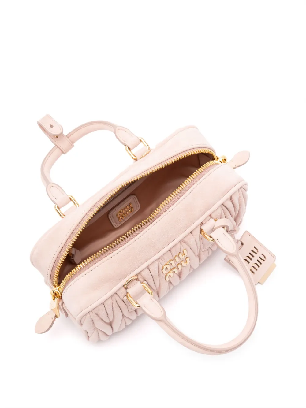 Miu Miu Zipper Shoulder Bag In Neutral