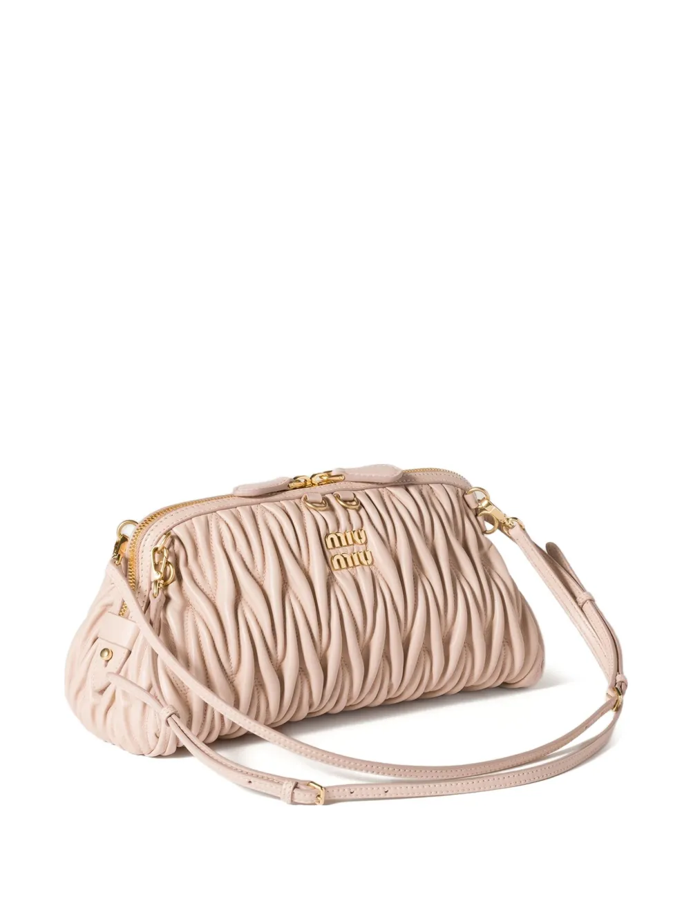 Miu Leren clutch Roze