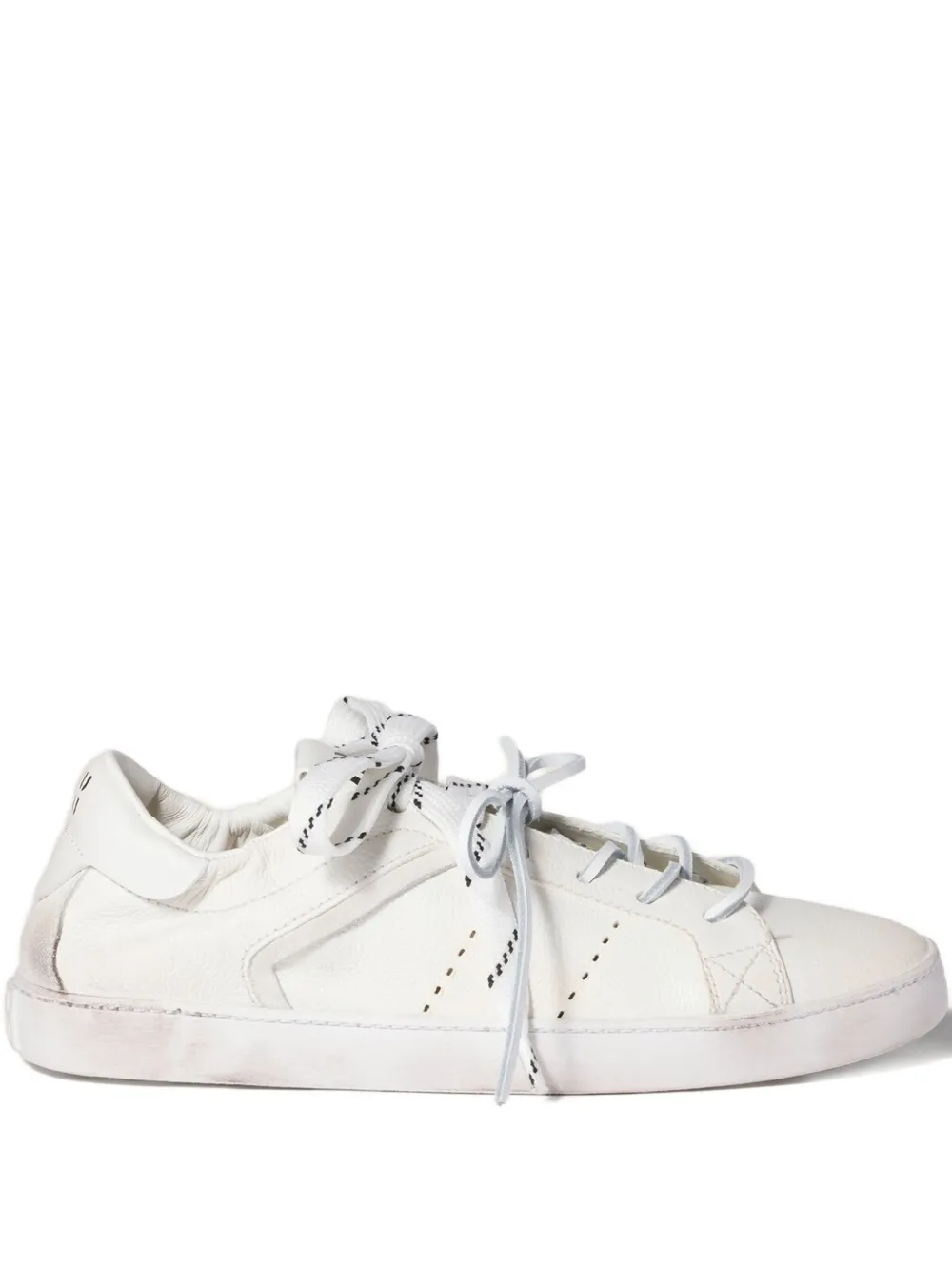 Miu Miu Deco Leather Sneakers In White