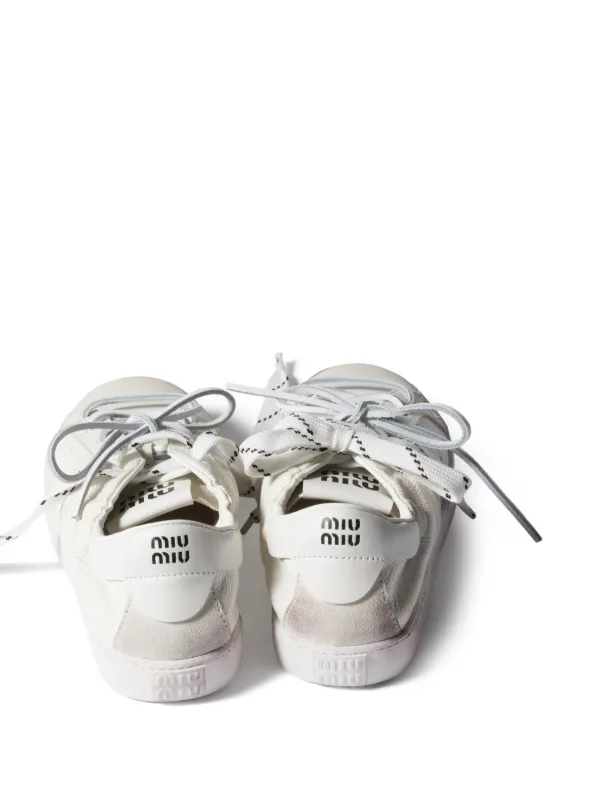 Miu Miu Deco Leather Sneakers | White | FARFETCH