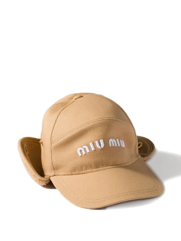 Miu Miu ロゴ キャップ | ニュートラル | FARFETCH JP