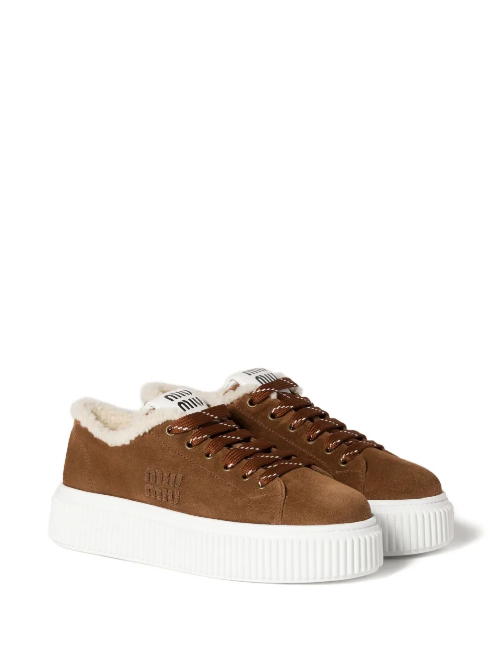 Miu Miu baskets en daim | marron | Image 1