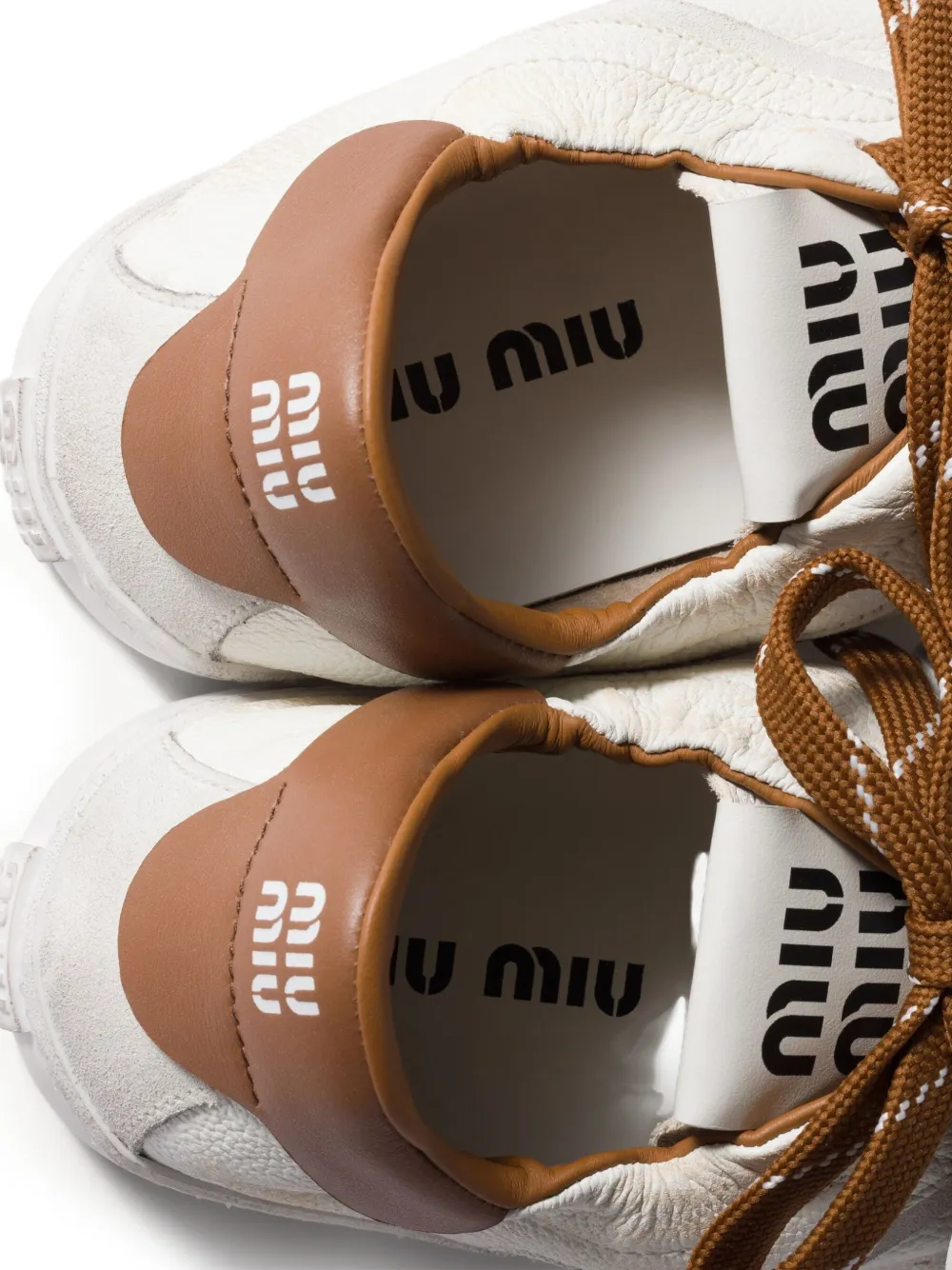 Miu Deco leren sneakers Wit