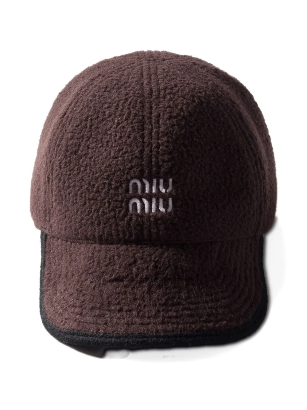 Miu Miu Fleece Baseball Cap In Brown