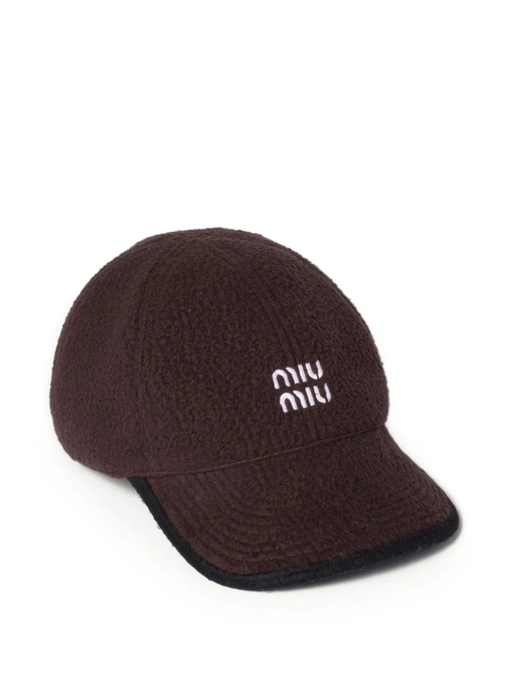 Miu Miu Fleece honkbalpet - Bruin