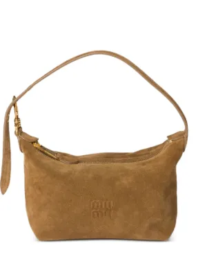 miu miu エンボスロゴショルダーバッグ Miu Miu ロゴエンボス ショルダーバッグ | ブラウン | FARFETCH JP