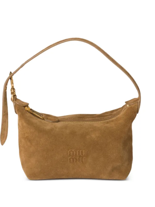 Miu Miu スエード ショルダーバッグ | ブラウン | FARFETCH JP