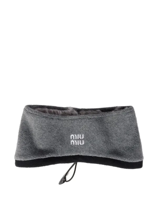 Miu Miu フリース ヘアバンド | グレー | FARFETCH JP