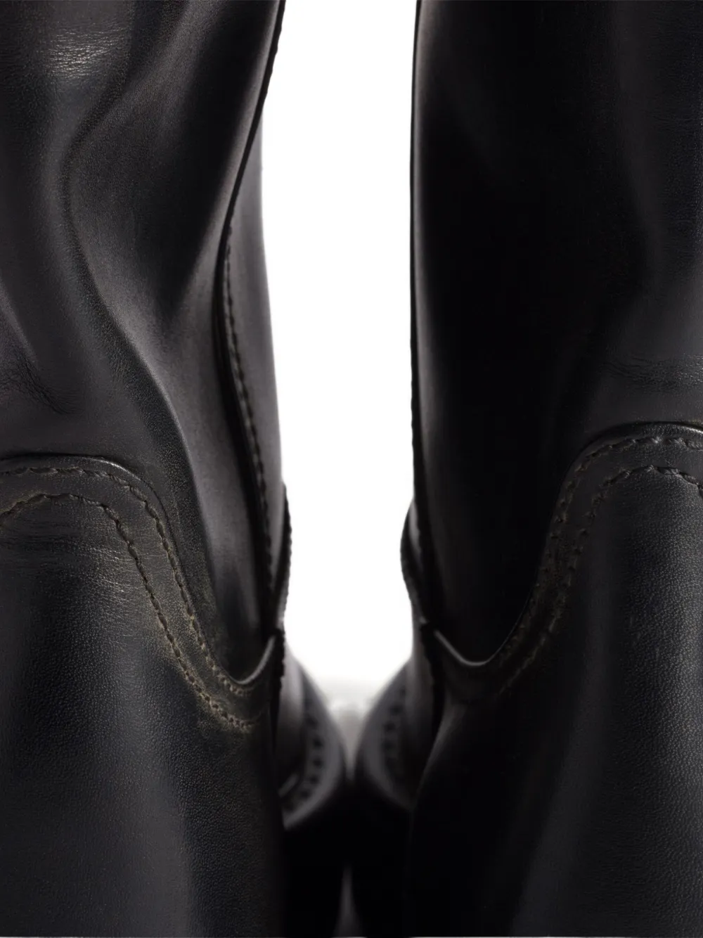 Miu Miu Logo-detail Leather Boots In Black