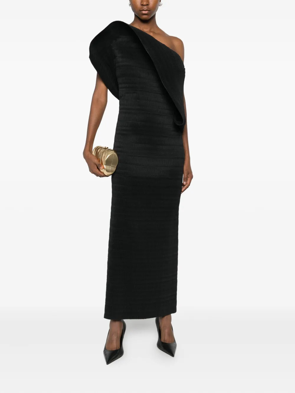 Magda Butrym one-shoulder dress - Zwart