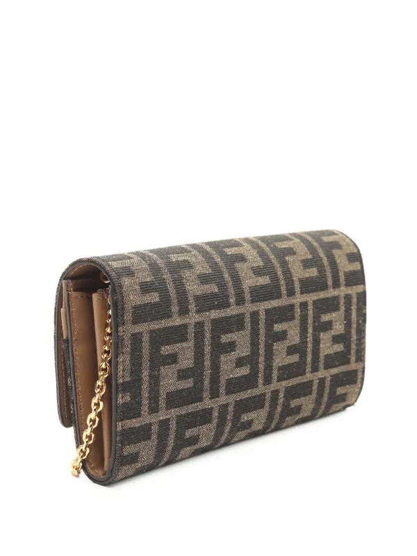 Fendi Pre-Owned 2018-2025 Zucca Canvas Continental Wallet On Chain
