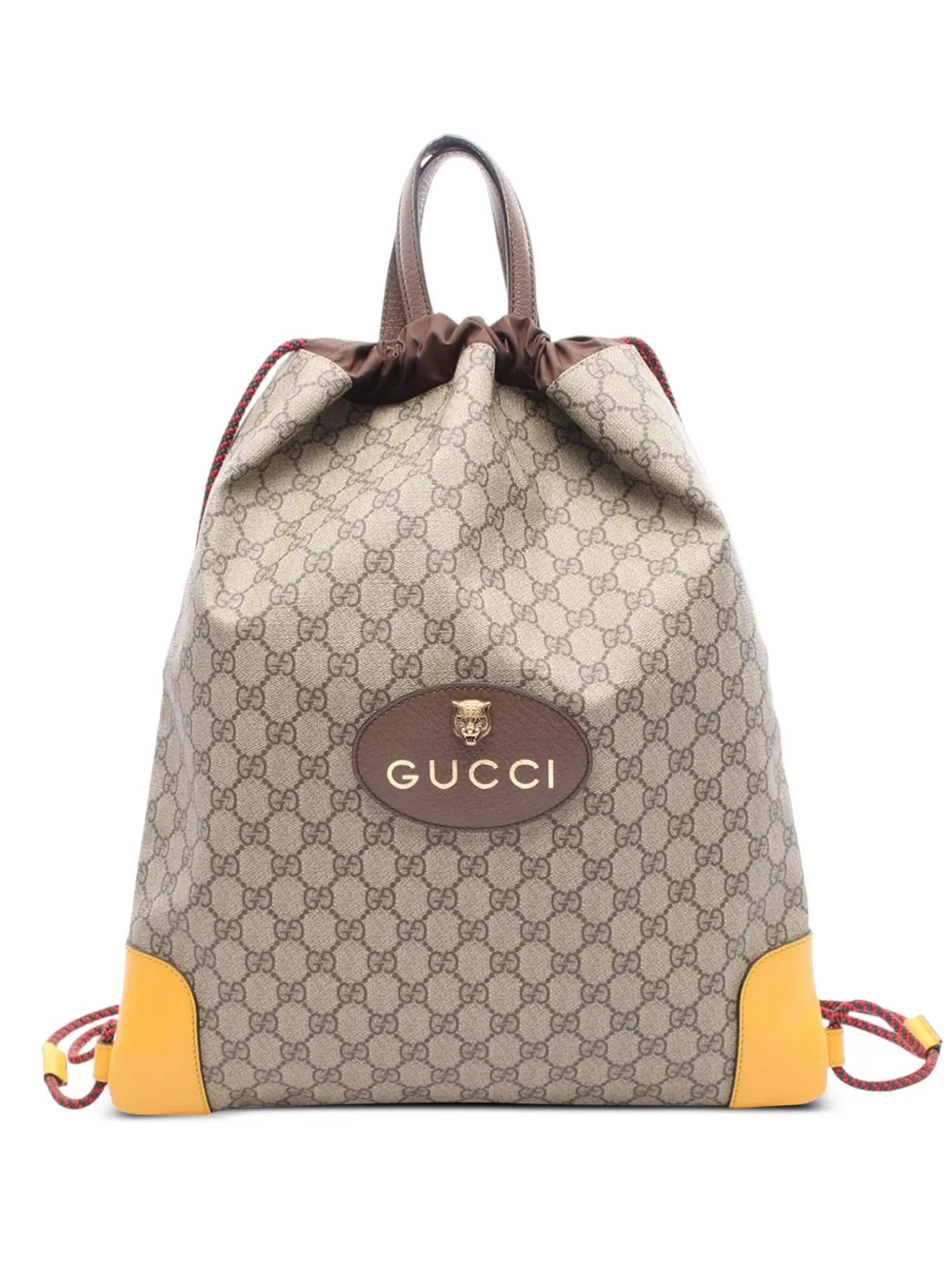 Pre-owned Gucci 2000-2015 Gg Supreme Animalier Backpack In Brown