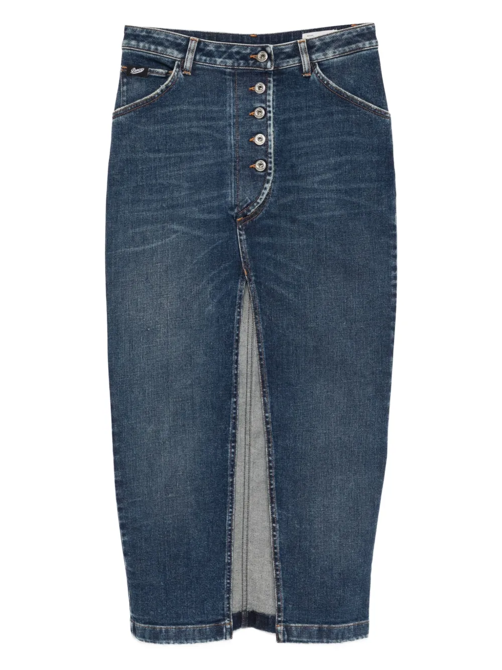 Pence whiskering-effect denim skirt | Blue | Image 1