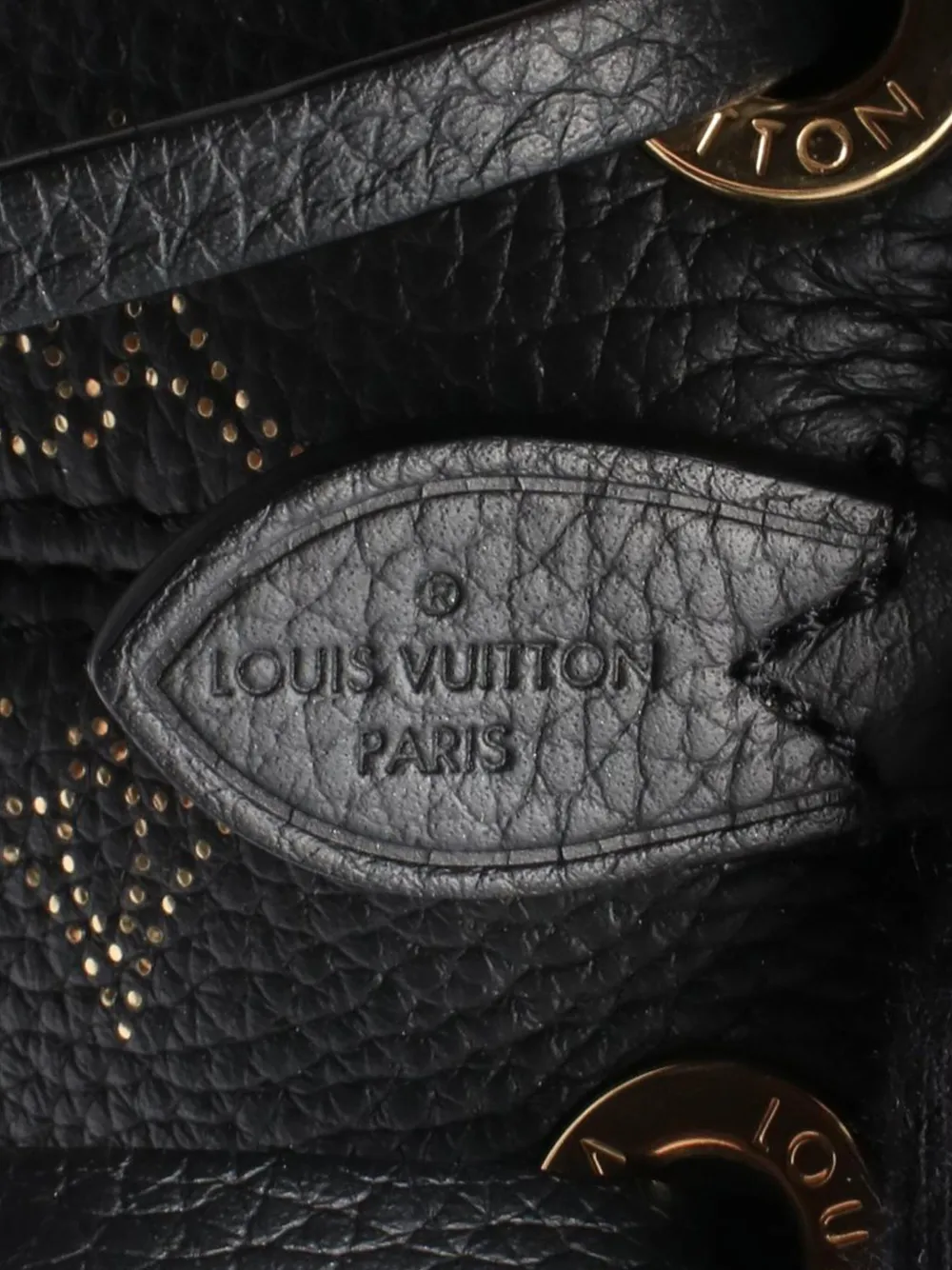 Pre-owned Louis Vuitton 2021-2025 Monogram Mahina Constellation Bella Bucket Bag In Black