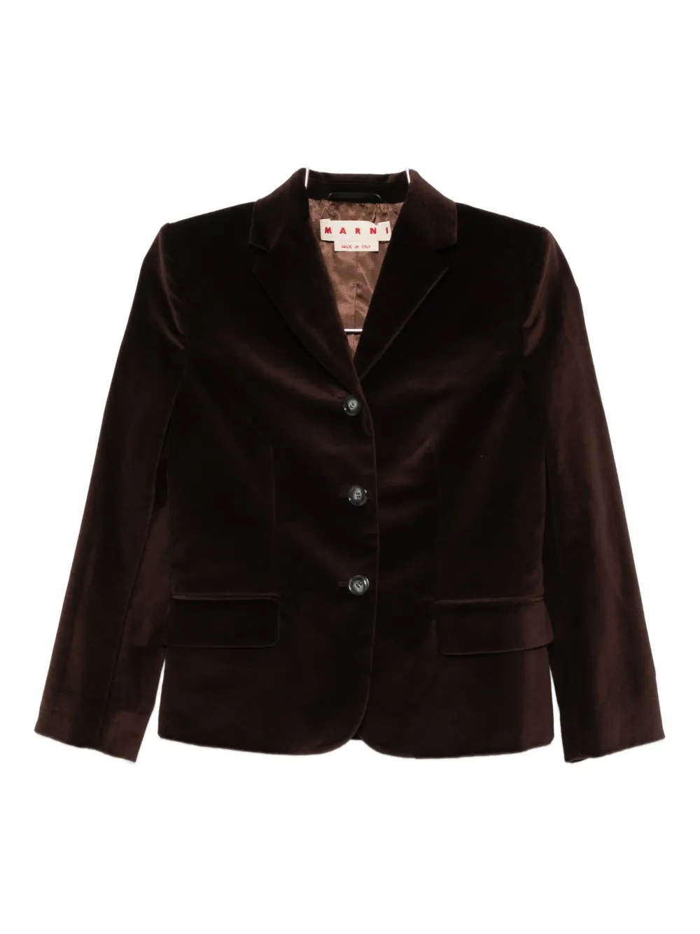 Marni Single-breasted Blazer In Brown