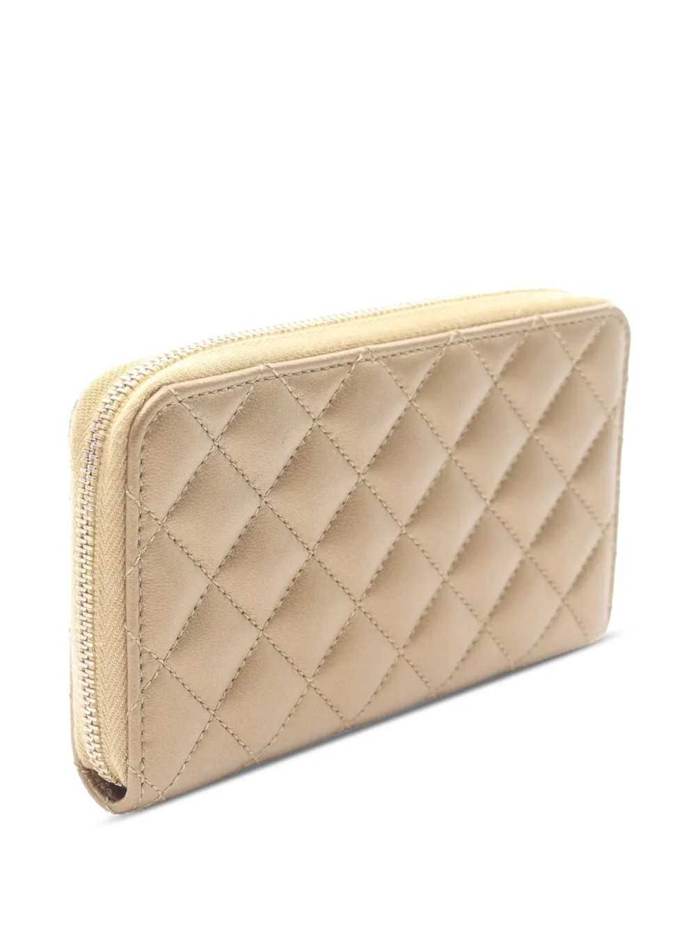 CHANEL Pre-Owned 2014 CC Quilted Metallic Lambskin Zippy Long Wallet small wallets | Image 2