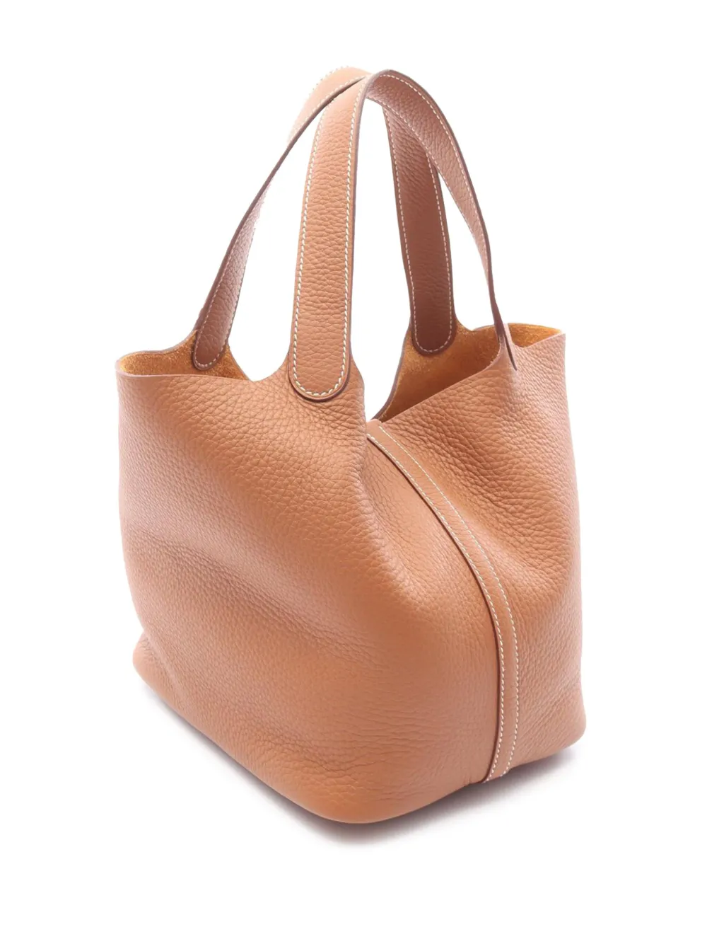 Pre-owned Hermes 2025 Clemence Picotin Lock 22 Handbag In Brown