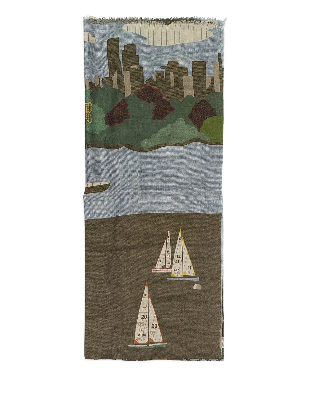 Aimé Leon Dore printed patchwork scarf | Green | Image 1