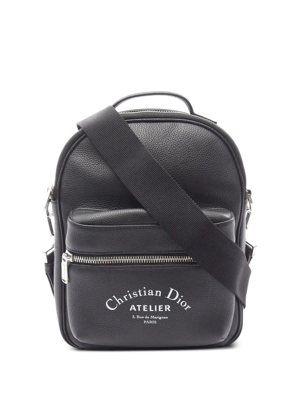Pre-owned Dior 2019 Mini Grained Calfskin Rider Satchel In Black
