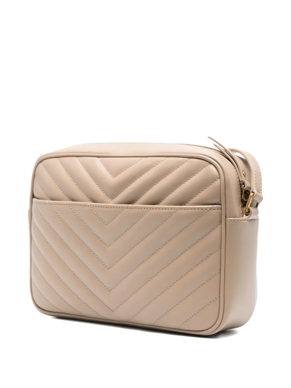 Saint Laurent Crossbody Loulou M Beige Golden Logo In Pink