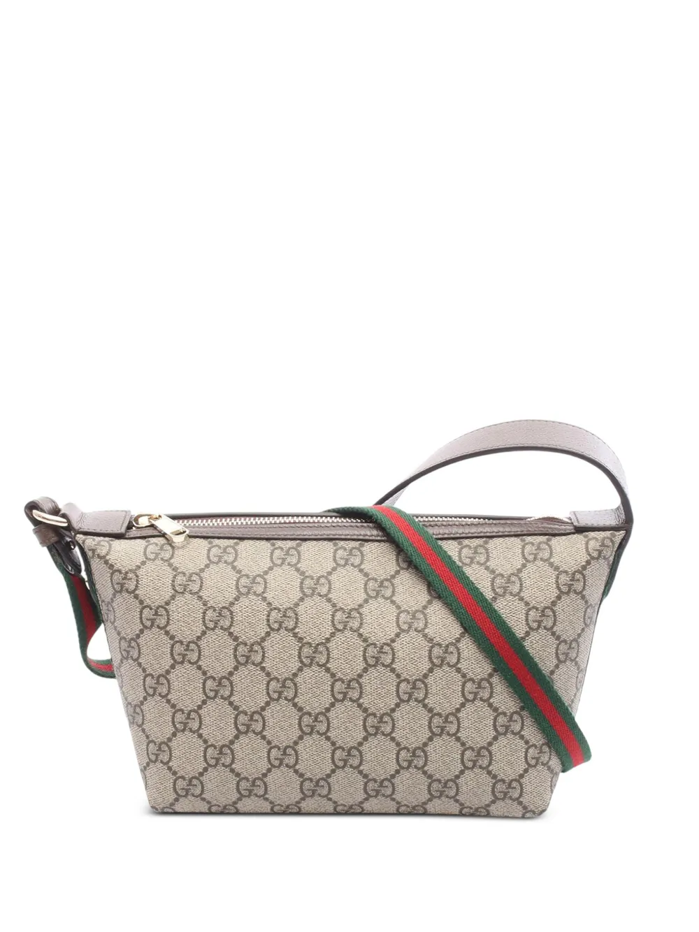 Pre-owned Gucci 2016-2025 Gg Supreme Ophidia Shoulder Bag In Brown