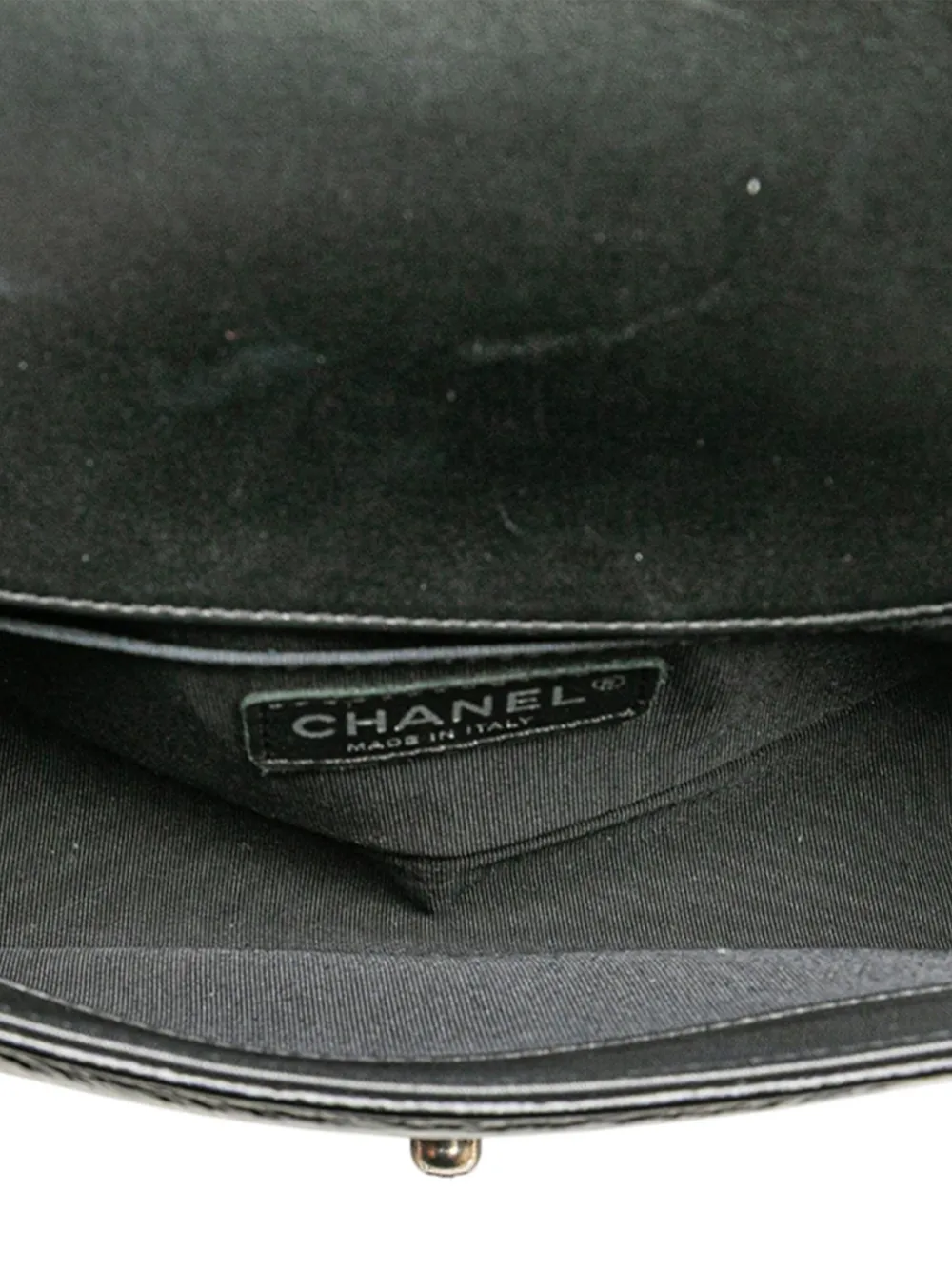 Pre-owned Chanel 2014 Small Quilted Patent Boy Flap Crossbody Bag In Black