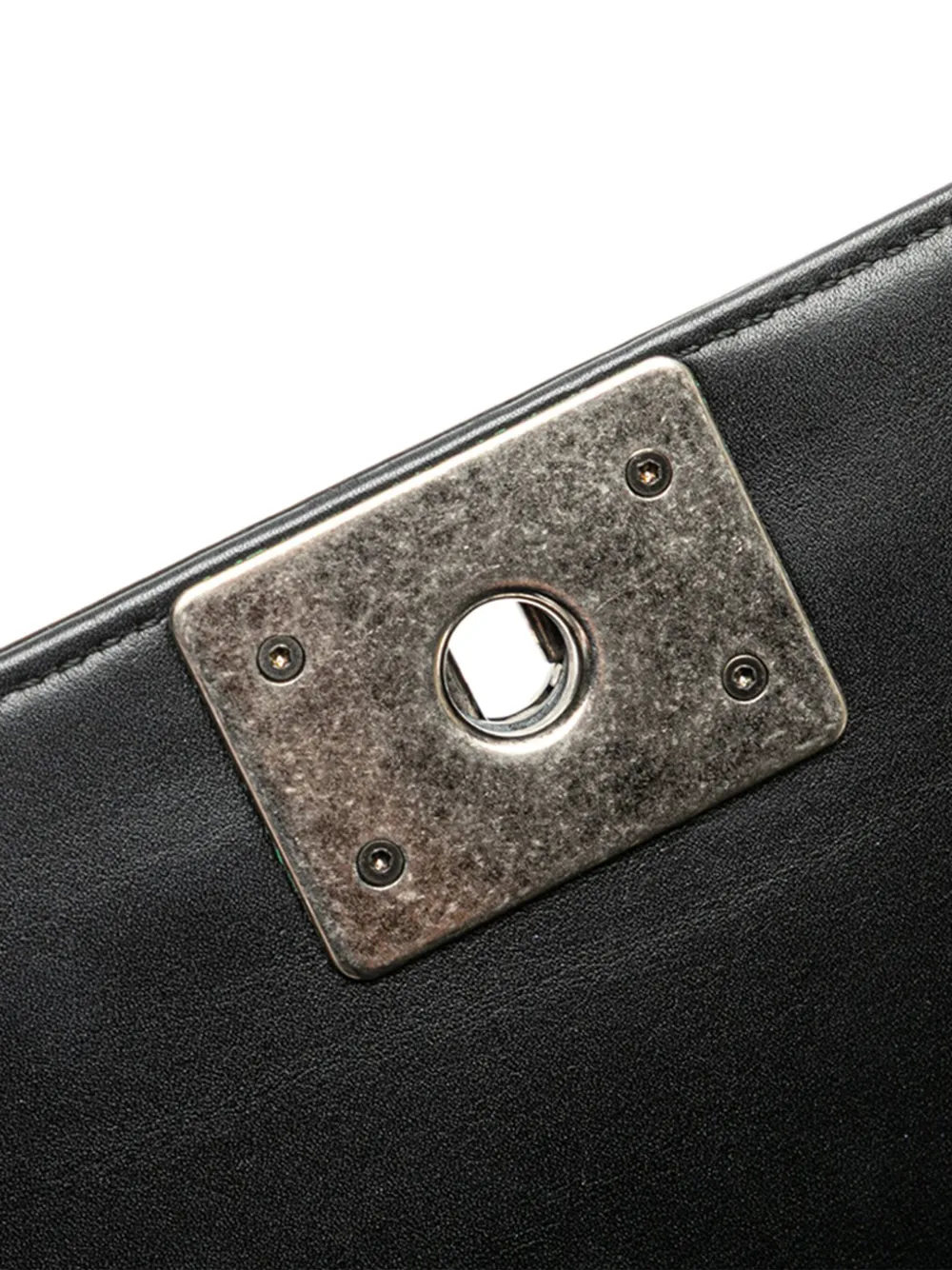 Pre-owned Chanel 2014 Small Quilted Patent Boy Flap Crossbody Bag In Black