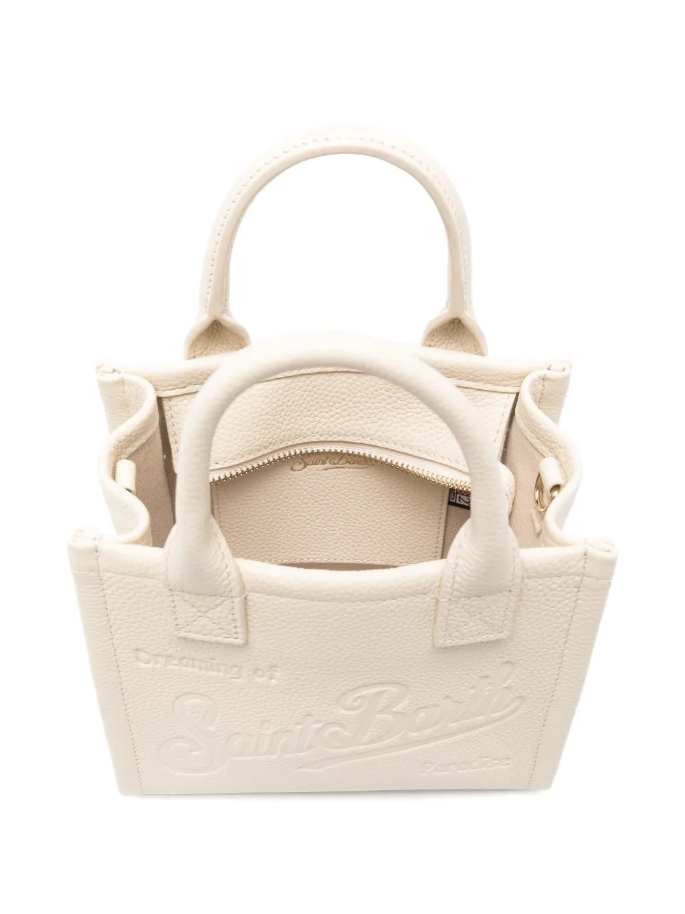 Mc2 Saint Barth Mini Embossed-logo Bag In Neutral