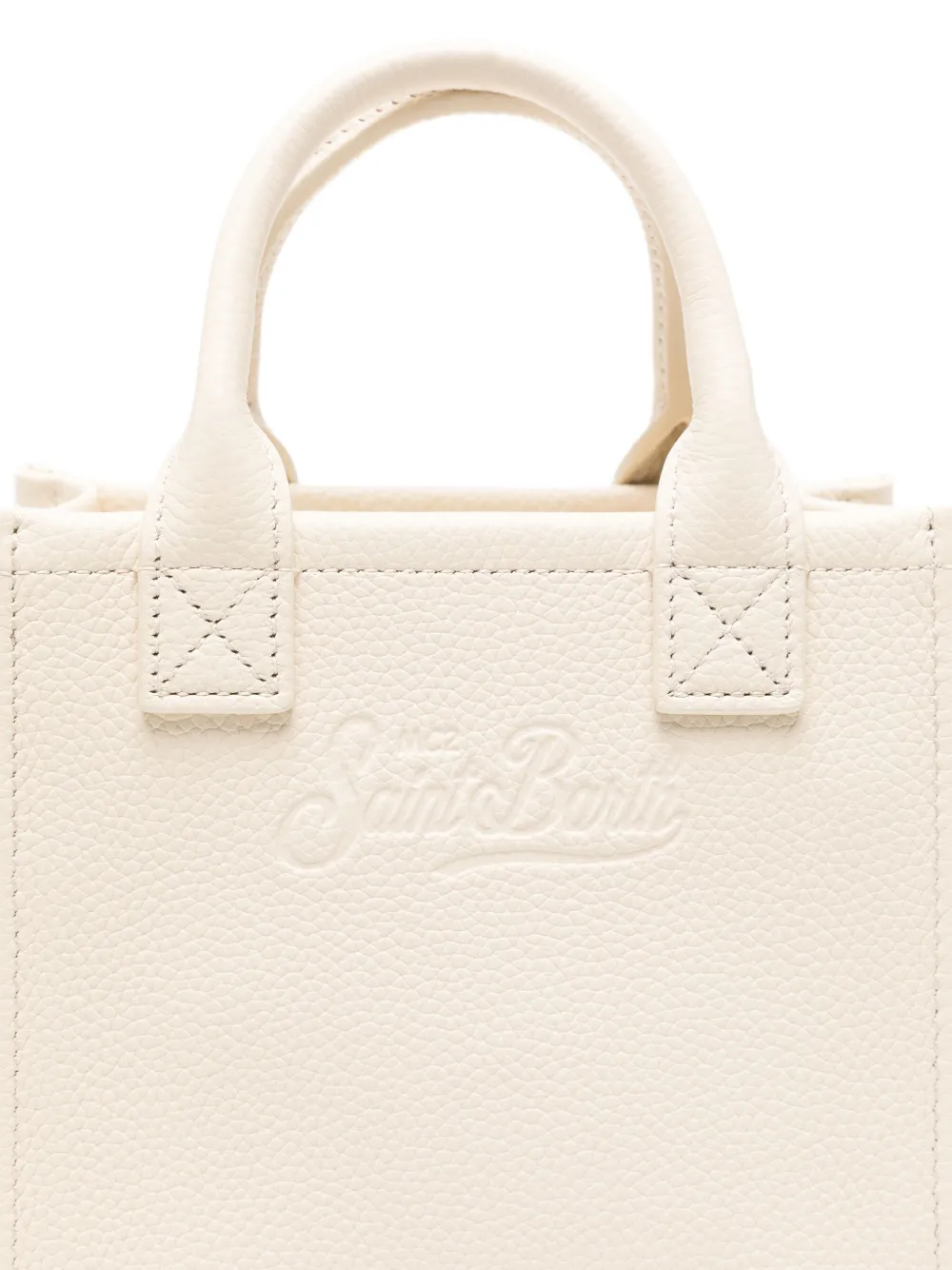 Mc2 Saint Barth Mini Embossed-logo Bag In Neutral