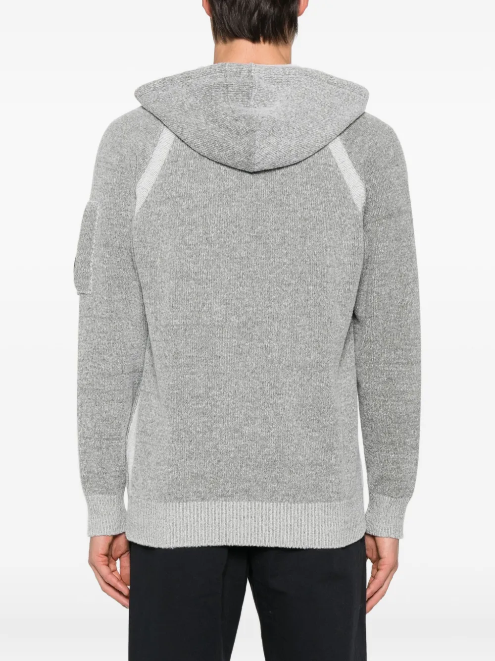 C.P. Company Gebreide hoodie met opgestikte zak Grijs