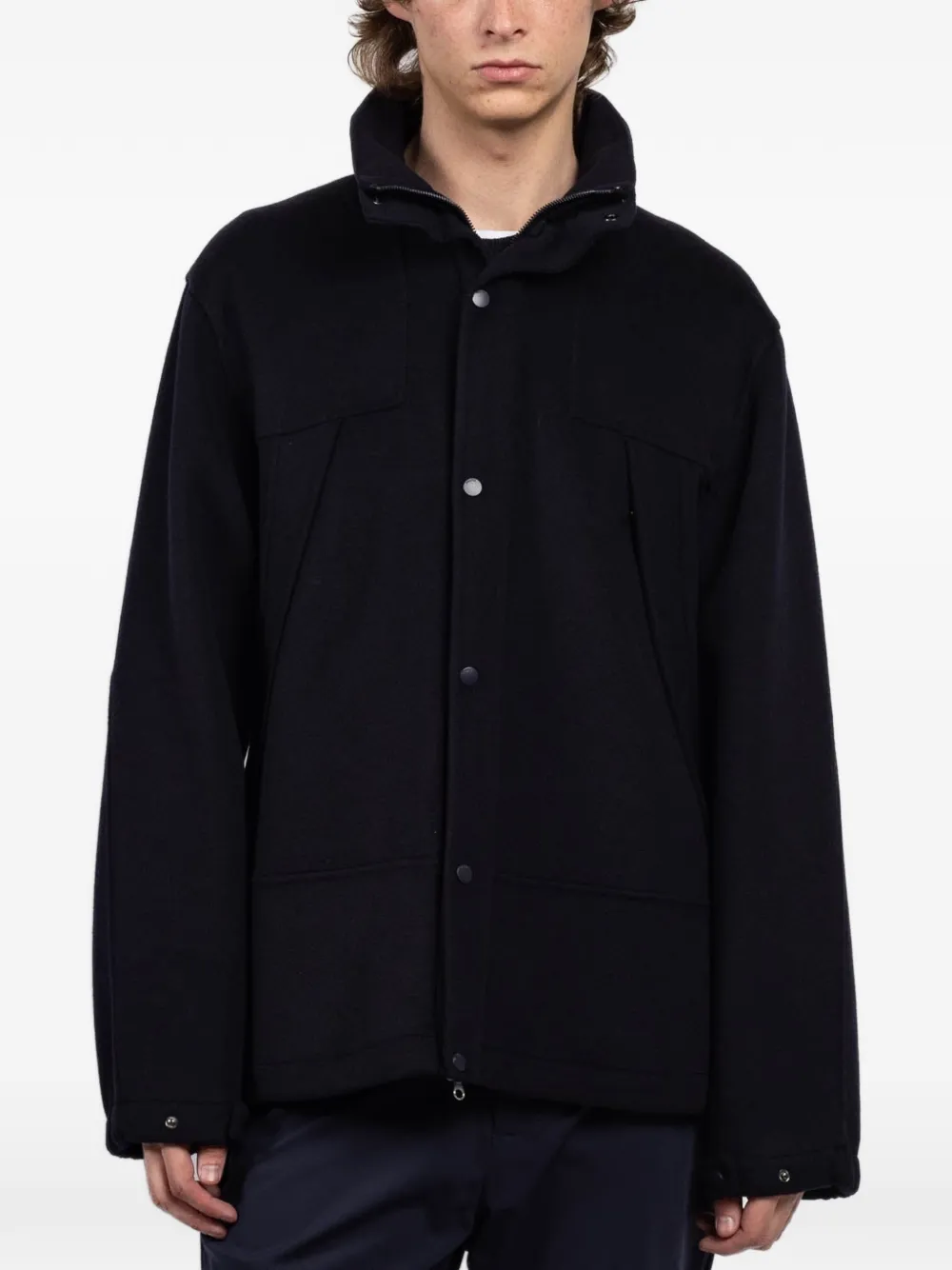 Paltò Anzio DB zip-up hooded jacket - Blau