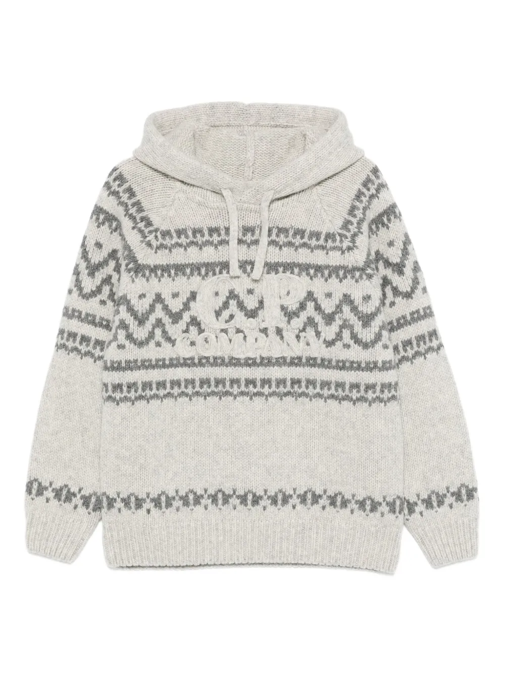 C.P. Company patterned knitted hoodie | Grey | Image 1