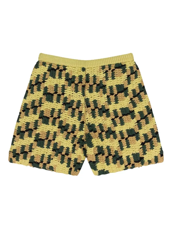 Aimé Leon Dore Checkered Knit Short Aimé Leon Dore hand-knit Shorts | Green | FARFETCH AU