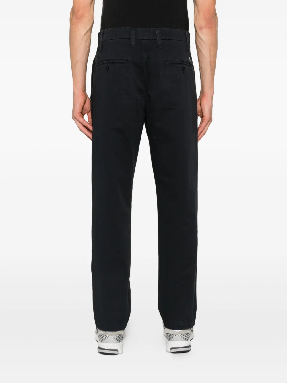 C.p. Company Pleated Cotton Trousers In Black
