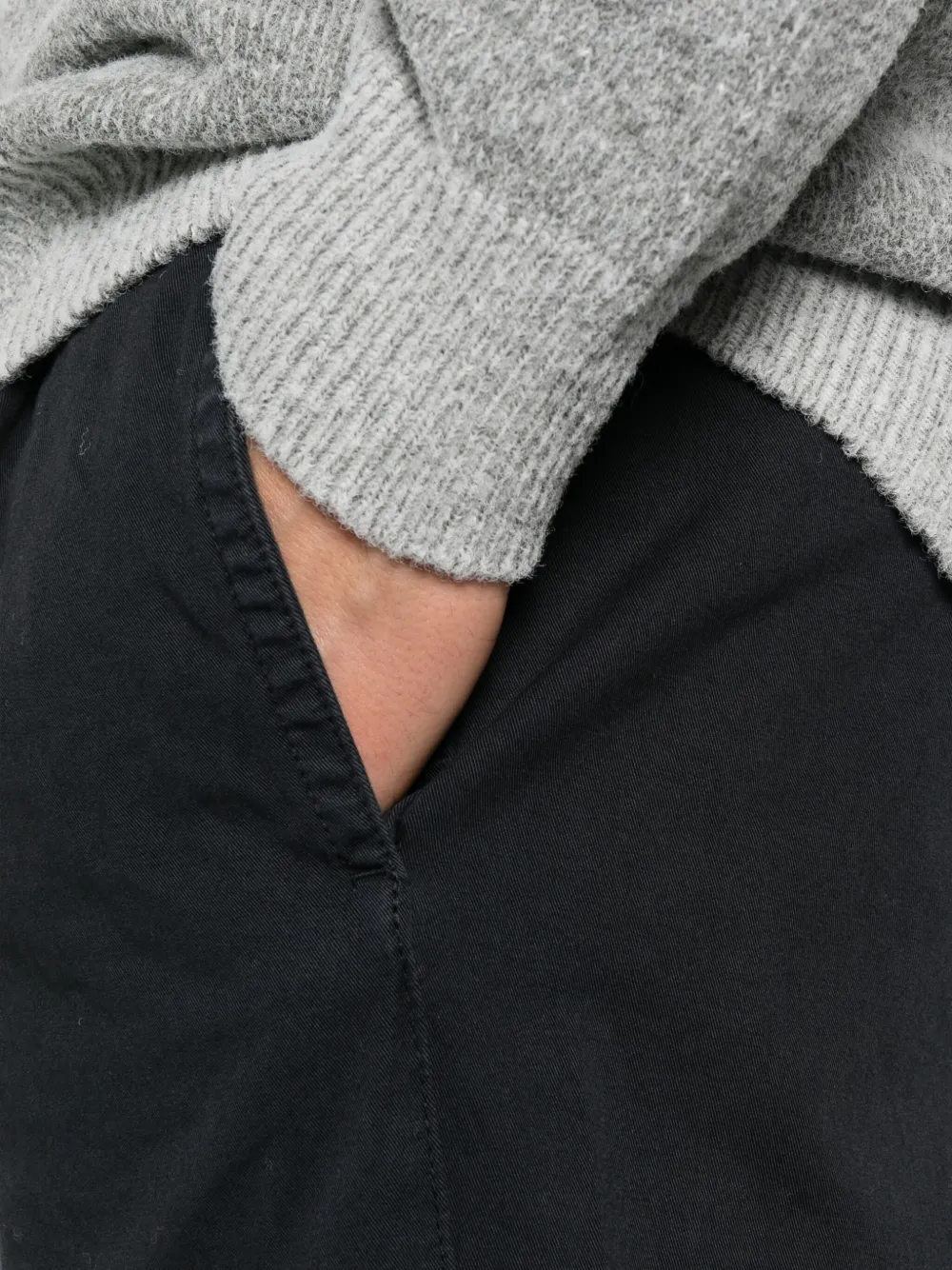 C.p. Company Pleated Cotton Trousers In Black