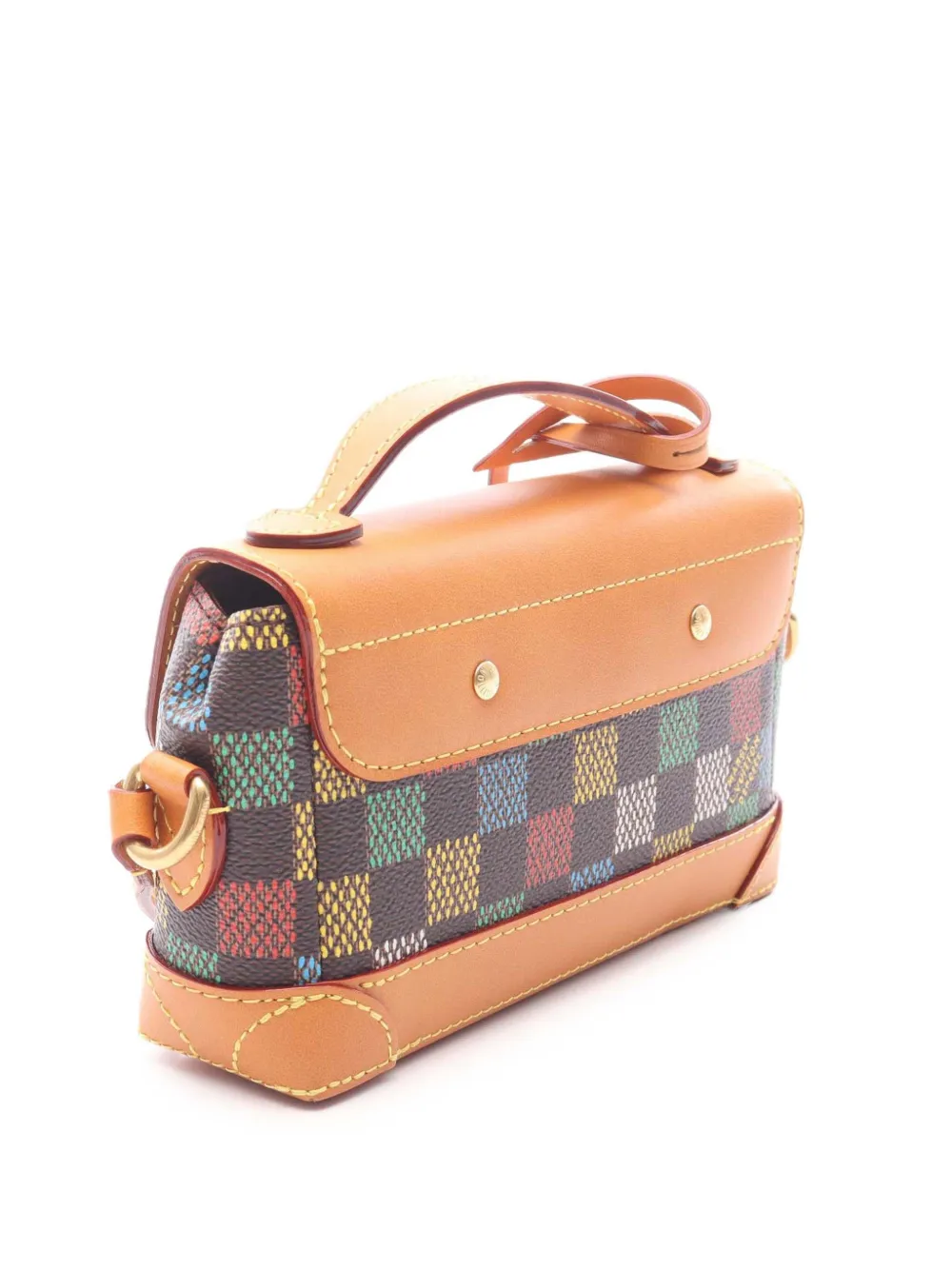 Pre-owned Louis Vuitton 2021-2025 Lv Vers Damier Ebene Steamer East West Wearable Wallet Satchel In Multi