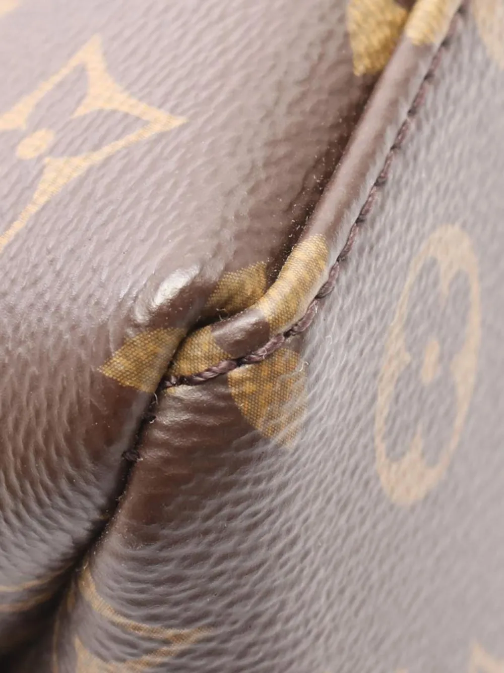 Pre-owned Louis Vuitton 2021-2025 Monogram Petit Palais Satchel In Brown