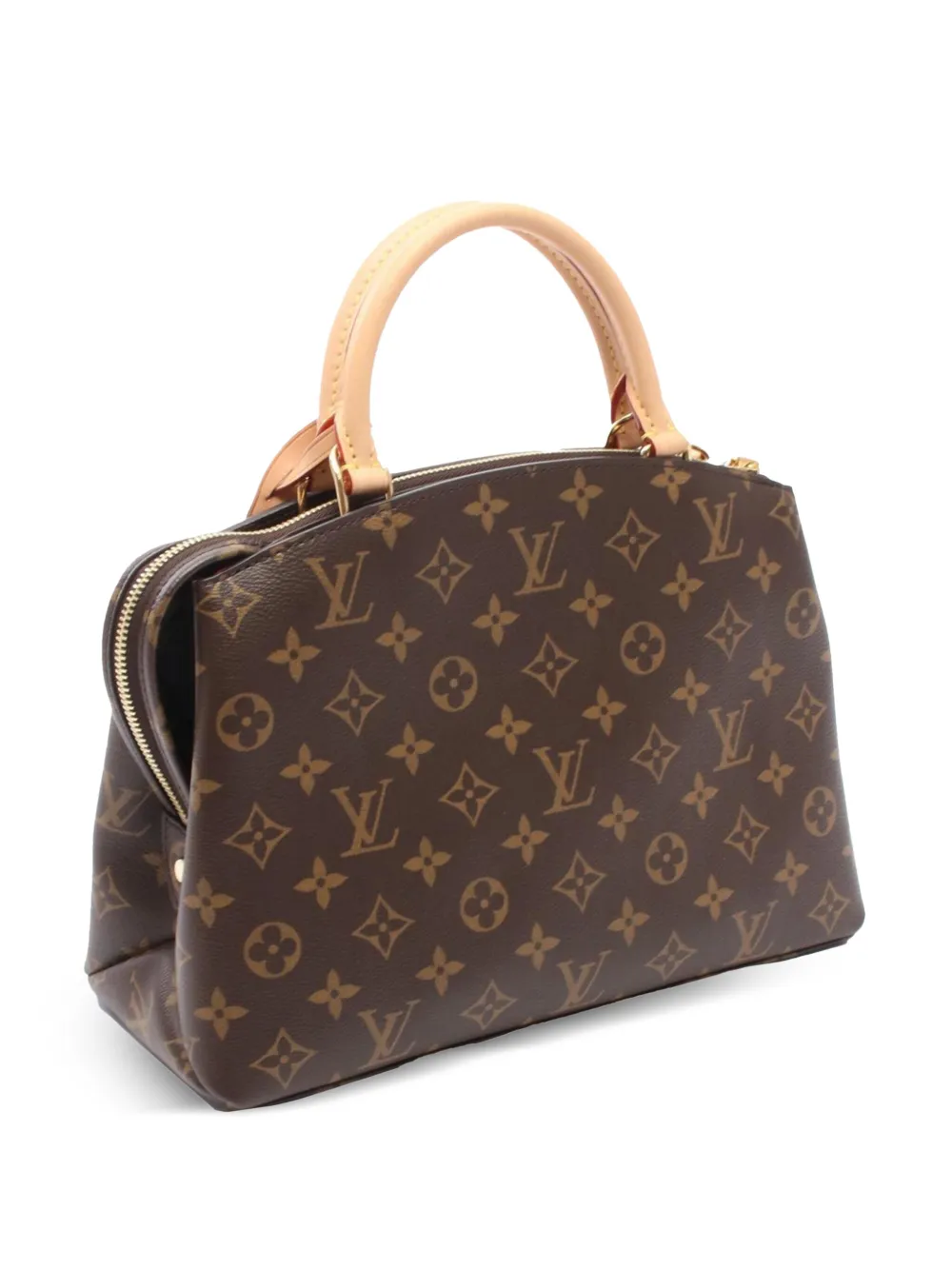 Pre-owned Louis Vuitton 2021-2025 Monogram Petit Palais Satchel In Brown