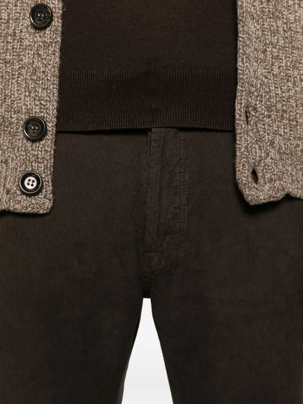 Incotex Ribfluwelen broek Bruin