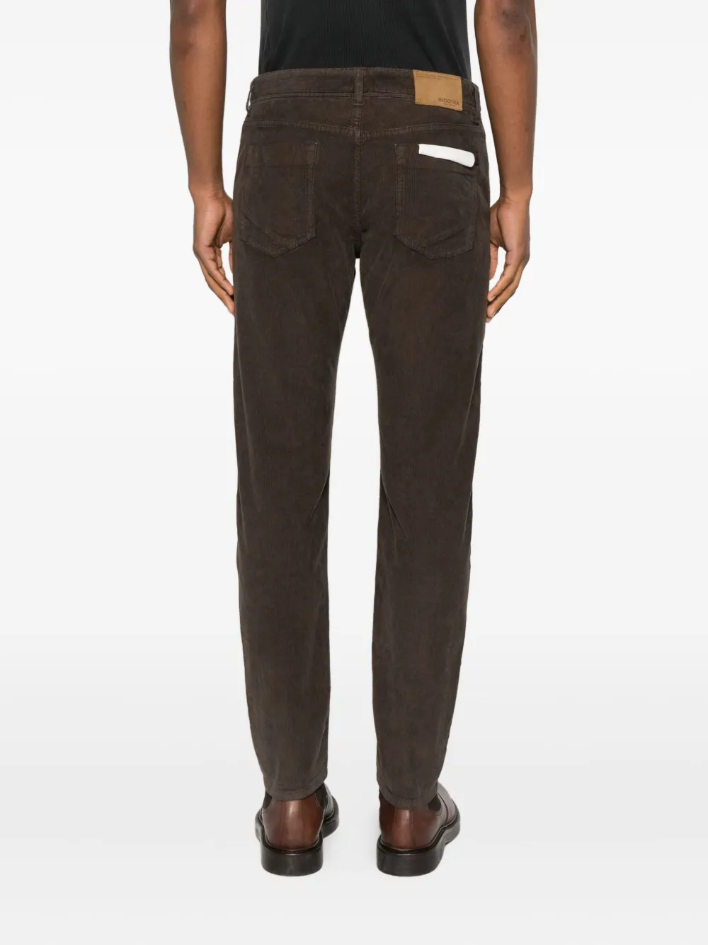 Incotex Ribfluwelen broek Bruin