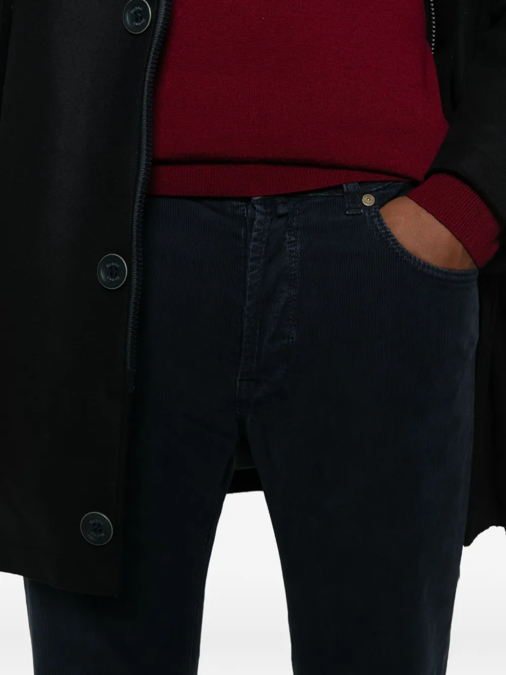 Incotex Logo Patch Trousers In Black